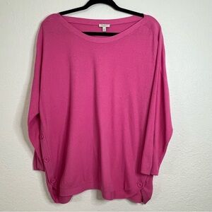 Talbots Pink Cotton Blend‎ Lightweight Crew Sweater 3/4 Sleeve Women’s Plus 2X